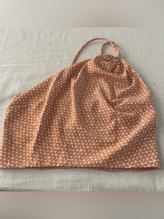 Abercrombie & Fitch Tops - Abercrombie & Fitch Women’s Smocked Halter Crop Top Peach White Print Size M